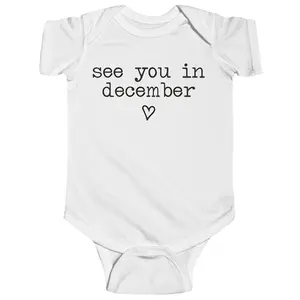 See You In December Onesie - Pregnancy Announcement Onesie - Baby Announcement Bodysuit - Simple Natural Onesie