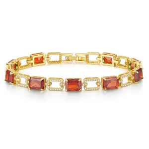 Turandoss Emerald Tennis Bracelet – 14K Gold Plated, Sparkling CZ, Adjustable Fit, Perfect Christmas Gift