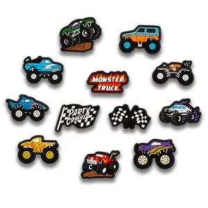 Monster Truck Shoe Charms For Croc 12PCS Truck PVC Clog Pins Accessories Party Favors Birthday Gifts Holidays Decoration for Boys Women Girls