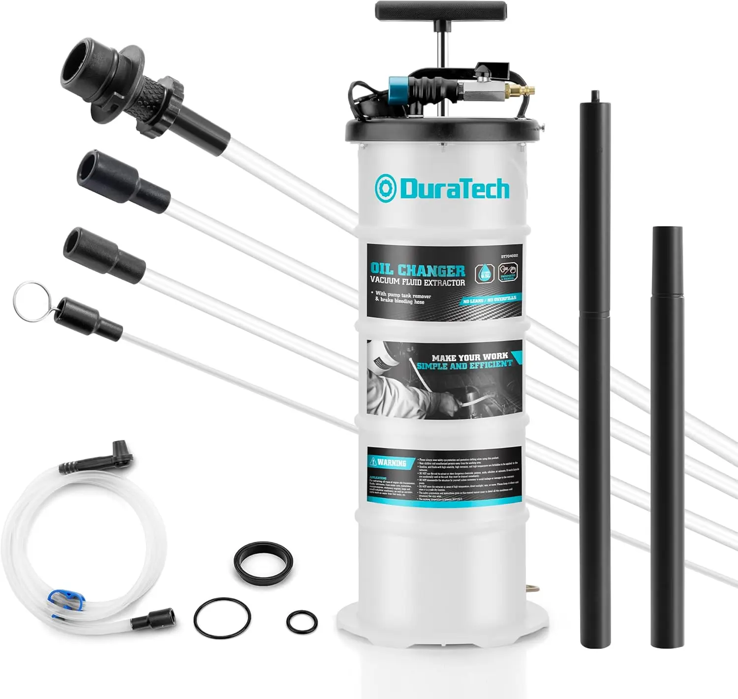#BacktoSchool DURATECH 6.5L Oil Extractor Pump Pneumatic/Manual, Fluid Extractor with Pipe Storage Units, Oil Vacuum Pump Extractor with Comprehensive Accessories, Automotive Oil Extractor for Oil Change