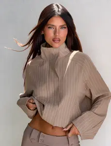 LENNEX JACKET - TAN PINSTRIPE