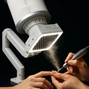 Dust Collector Nails with Adjustable Arm and LED Light for Precision Manicure and Pedicure