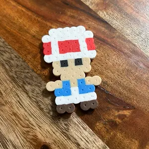 Mini Toad Keychain or Magnet Made from Perler beads