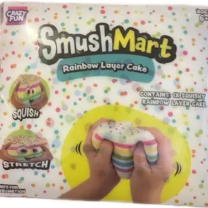 SmushMart Large Rainbow Layer Cake Squish-and-Stretch Toy (Not for Consumption)
