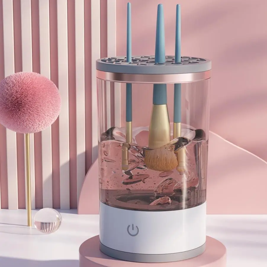 USB Plug-in Portable Electric Makeup Brush Cleaner, 1 Count Electric Quick Makeup Brush Cleaning Machine, Makeup Brush Cleaning Tool for Home & Travel