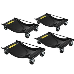 Gaomon 4-Piece Heavy Duty Wheel Dolly Jack Set, 1500LBS Load Mechanical Jack with Steel Twin Rollers, Pedal-Operated for Tire Lifting, Auto Tire Repair Moving