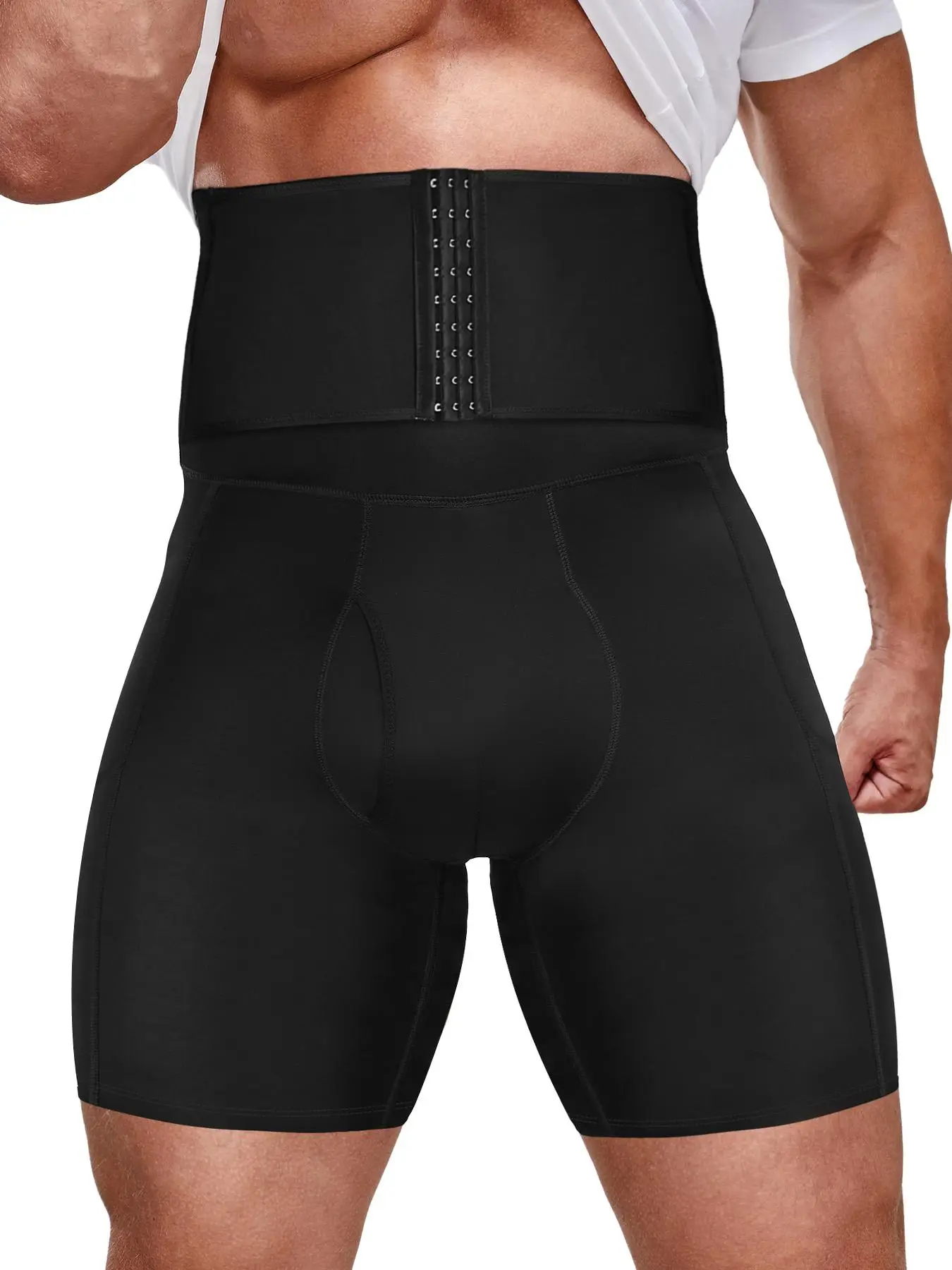 Men's High Waist Adjustable Tummy Control Shorts, Fitted Breathable Compression Shapewear, Fall Clothes, Shapewear Tummy Control, Back To School Fall