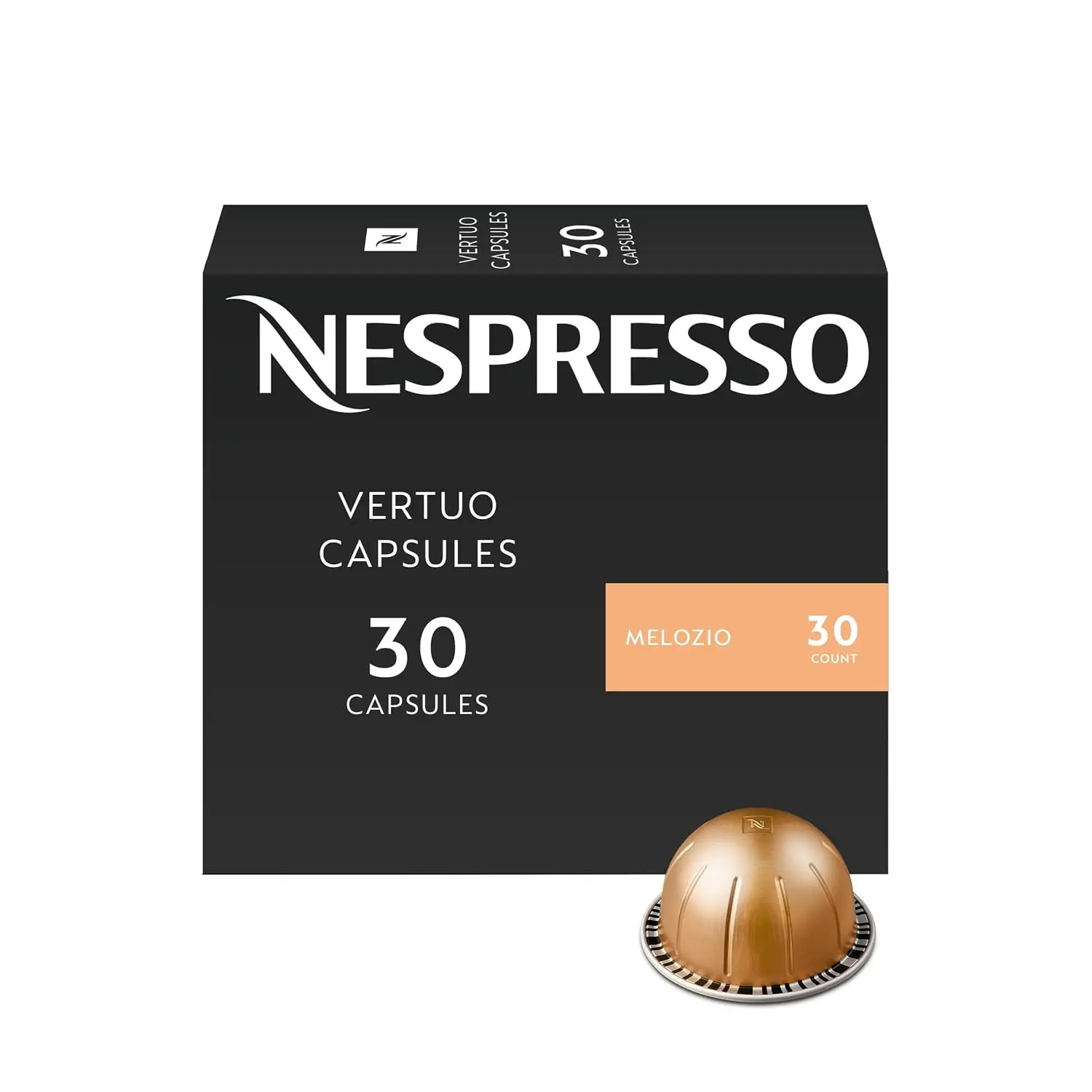 Nespresso Vertuo, Melozio, Medium Roast, 30-Count Coffee Pods | Capsules Pack of 1 Nespresso Vertuo, Melozio, Medium Roast, 30-Count Coffee Pods | Capsules Pack of 1