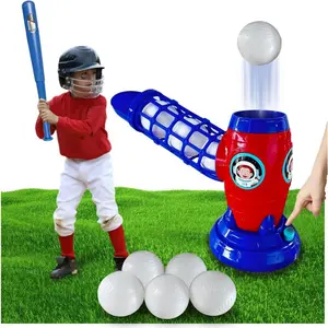 Kids' Automatic Baseball Launcher Set - Includes Bat, 5 Balls - Backyard Sports Toy, Easter or Birthday Gift for Ages 4+