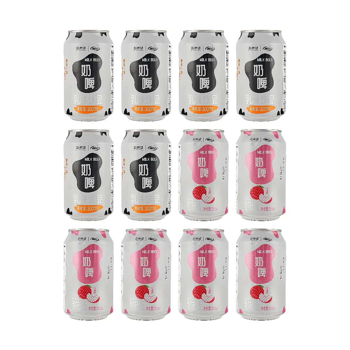 12 Pack New Hope Beer-Flavored Milk Soda Original + White Peach 10.14 fl oz Each - Probiotics Sparkling, Non-Alcoholic