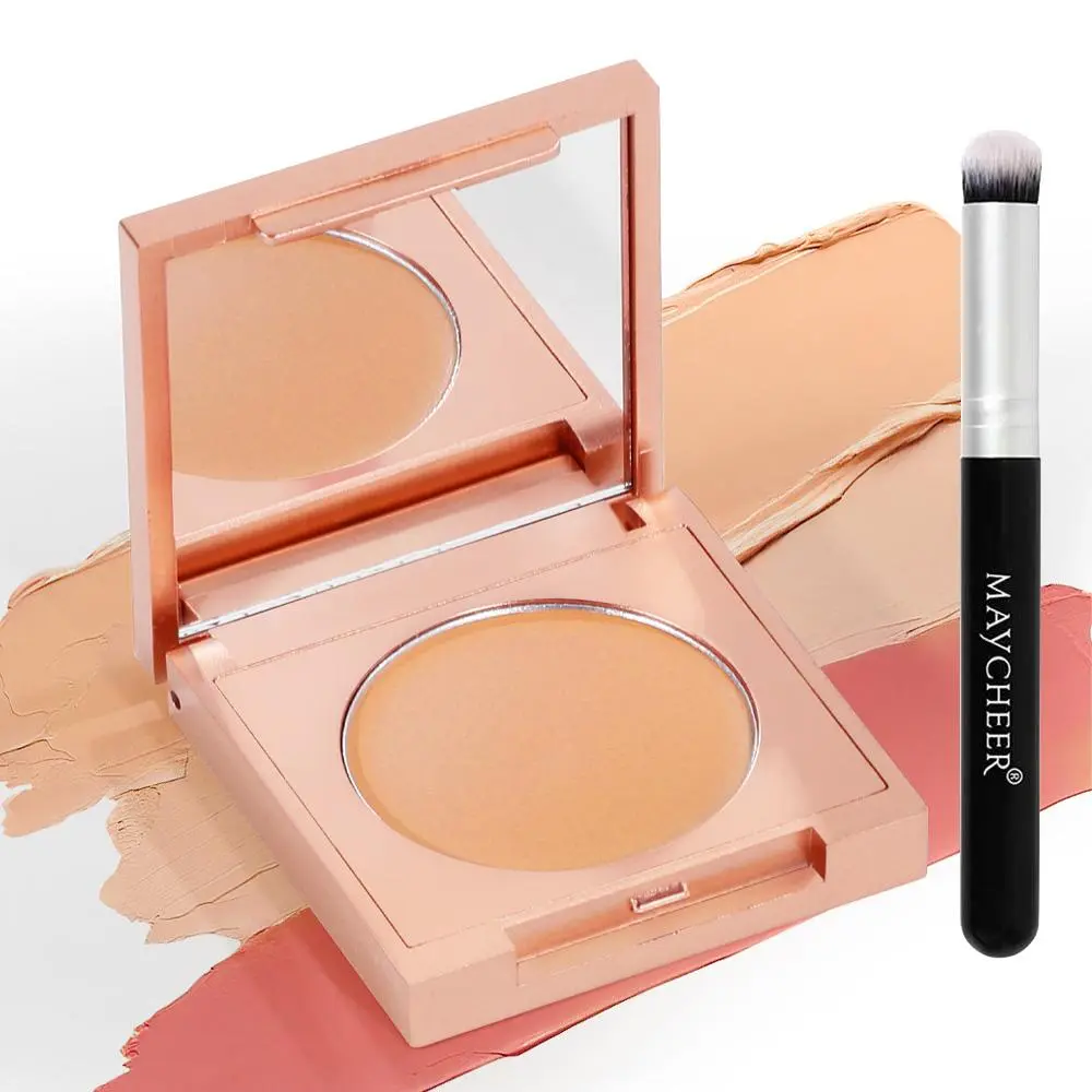 Color Clay Eye Primer Concealer with Brush, Long-lasting Concealer, Concealer Cosmetic, Under Eye Brightener, Eye Makeup for Women & Girls, Perfect for Dark Circles, Puffiness and Brightens Tired Eyes, Foundation, Longwearing Makeup