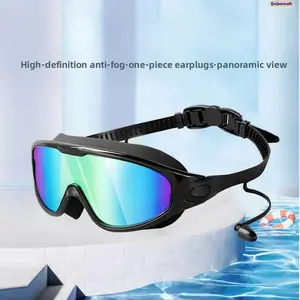 Unisex Swim Goggles with Silicone Seal, Wide-View HD Anti-Fog Lenses, UV Protection, Leakproof for Water Sports and Pool Training, Includes 1 Goggles Box & Nose Clip