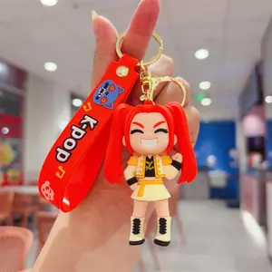 KPop Girl-Inspired Keychain Pendant – Cute Cartoon Anime Bag Charm | High-Quality Backpack Accessory | Gift for Kids & Students,Back to School