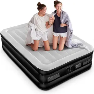 Air Mattress Full with Built in Pump, Comfort 18" Raised Inflatable Mattress, Upgraded Vertical Beams Blow Up Mattress Air Bed with Carry Bag for Guest Home, Colchones Inflables 700 lbs Max