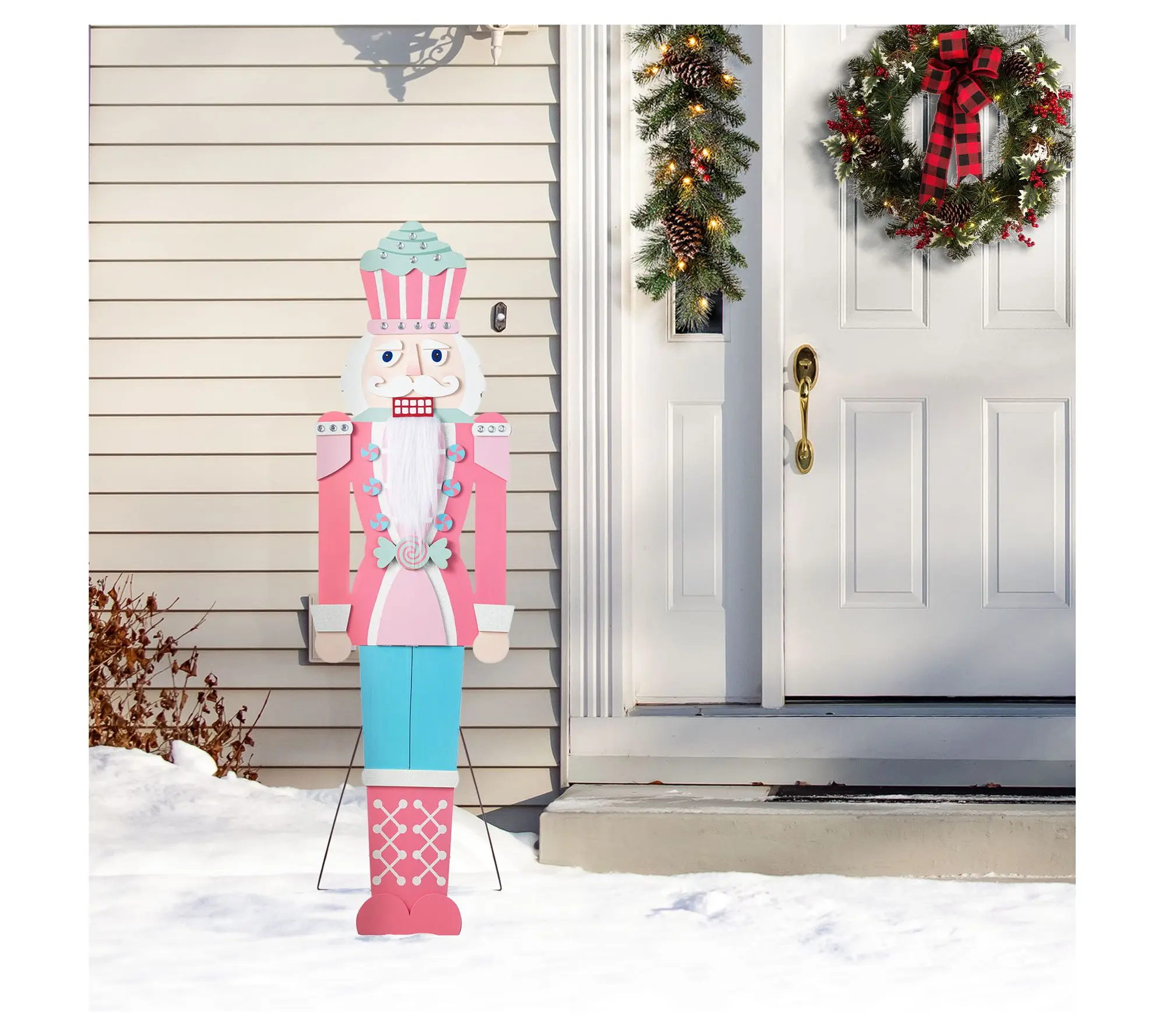 Glitzhome 60"H Christmas Wooden Nutcracker Porch Sign