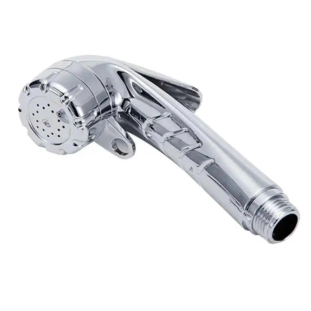 Nickel Minimalist Portable Outdoor Handheld Shower System - Flexible Head, Sprayer, Faucet Sprayer for Camping, RV Use, Outdoor Adventures