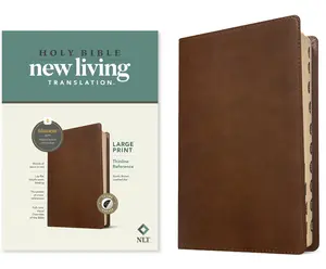 NLT Large Print Thinline Reference Bible, Filament Enabled Edition (Red Letter, Leatherlike, Rustic Brown, Indexed) -- New Living Translation - Bible