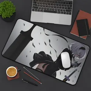 Anime 2B Desk Mat Mouse Pad for Gaming, Nier Automata Design - Gamer Gift, Large Laptop Workstation, Cool Computer Desk Accessory, Office