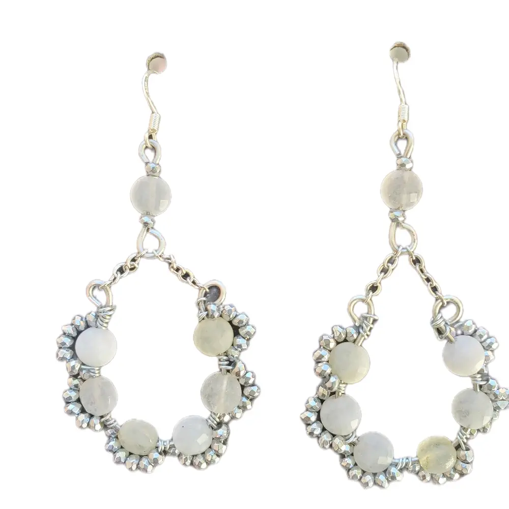 Morgan Crystal and hematite earrings