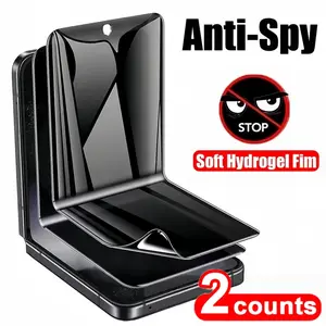 Privacy Hydrogel Film for Samsung Galaxy Z Flip 7/6/5 5g, Full Coverage Soft TPU Screen Protector, Anti-Scratch Durable Soft Hydrogel, 2 Pack
