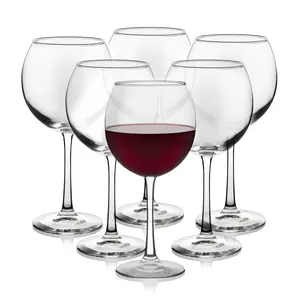 Libbey Vina Glassware Set, Elegant, Balloon-Shaped Red Wine Glasses Set of 6, Long Stem Wine Glasses for Weddings, Birthdays, and Special Occasions