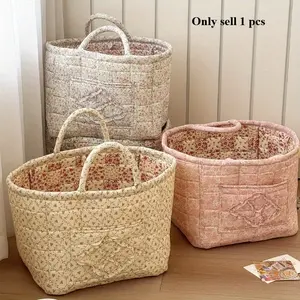 Country Flower Dirty Clothes Basket, Laundry Hamper, High Value Fashion Large Capacity Foldable Home Storage Basket, Suitable for Clothing Toys Snacks