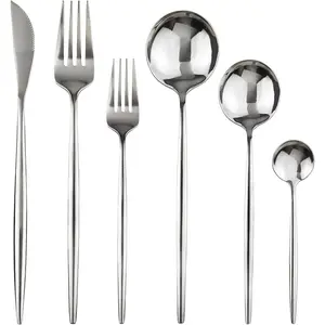 36-Pieces Silverware Flatware Mirror Polished Dinnerware, 18/0 Stainless Steel Cutlery Set For  Kitchen Party Hotel Restaurant Wedding Service for 6
