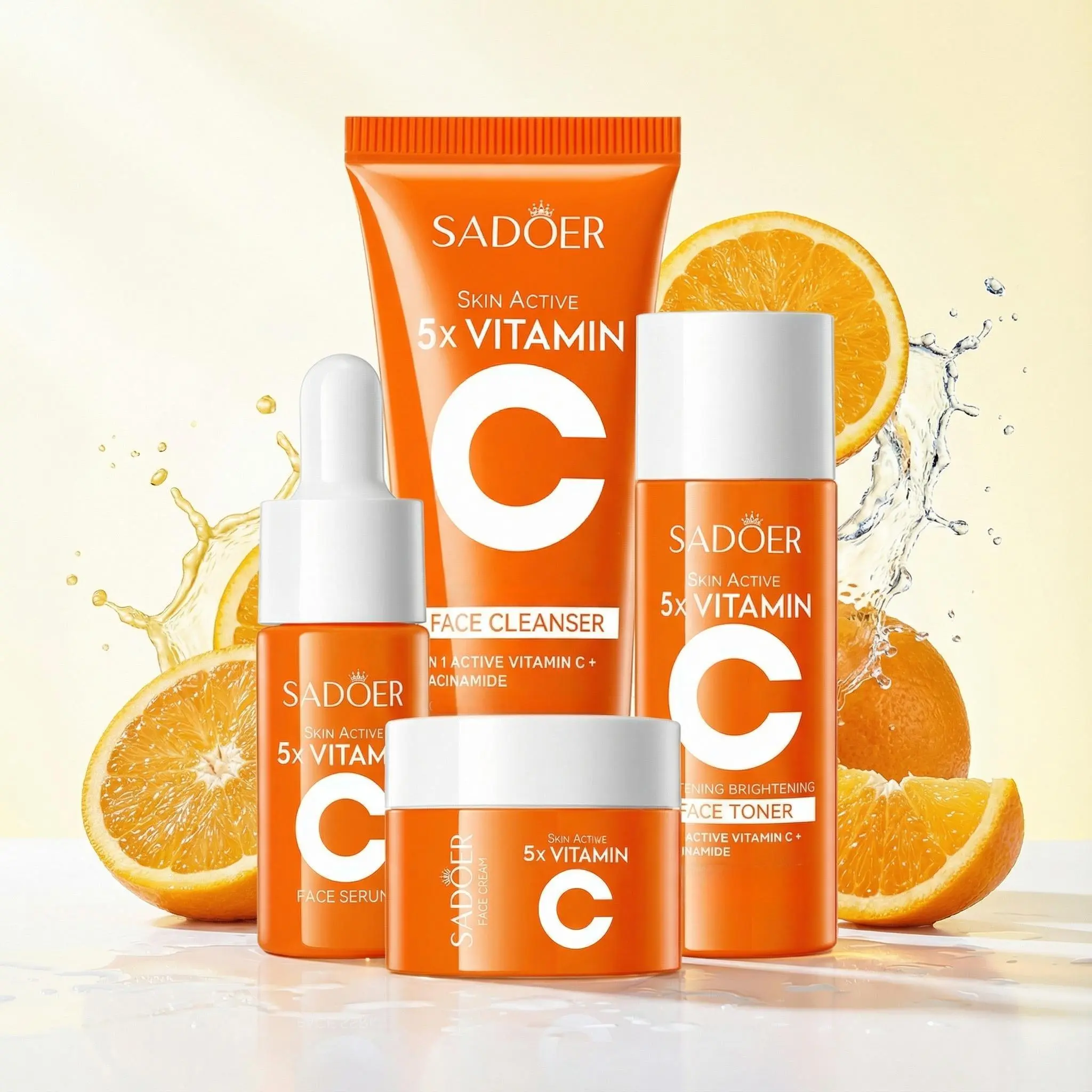 SADOER Skin Active 5X Vitamin C Skincare Travel Set for Business