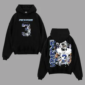 [Graphic Hoodie] George Pickens 3 Cowboys Nation Outfit Cotton Hoodie Sweatshirt T-Shirt (Made In US), Cowboys Fans Outfit, Game Day Outfits, Gift For Football Fans, Football Graphic Hoodie