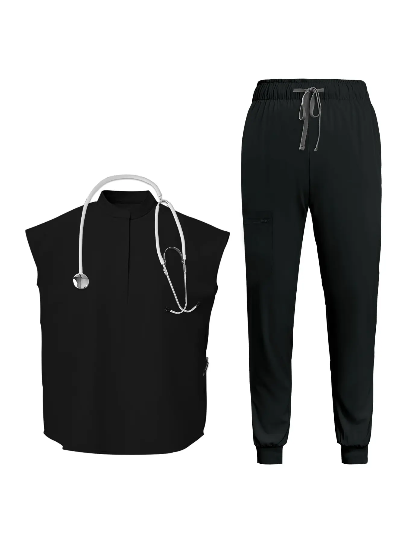 Spa Center SPA Center Nursing Doctor Hospital Beauty Salon Skin Management Personnel Staff Elastic Healthcare Uniform Nurse Scrubs Set Running Uniform Womenswear Casual Workwear Fitted Basic Clothes
