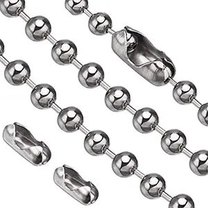 Vinaco 36" Stainless Steel Pull Chain (2-Pack) – Rust-Resistant Bead Chain with 4 Connectors, 3.2mm Ball Size – Silver Vannise