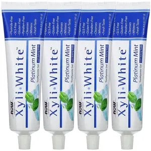 NOW Foods Now Foods, Solutions, XyliWhite, (4 Pack) Toothpaste Gel, Platinum Mint, 6.4 oz (181 g)
