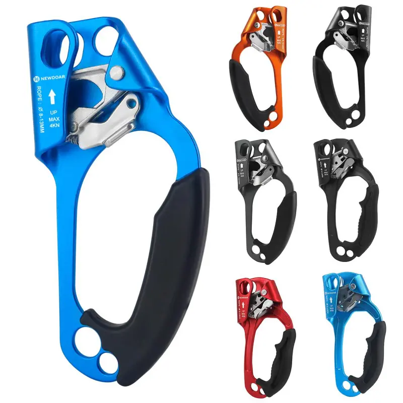 Hand Ascender Gear for Rock Climbing Tree Arborist Rescue Roofing Rope Clamp for 8-13MM Rope Left & Right Hand Options Outdoor Sports Equipment