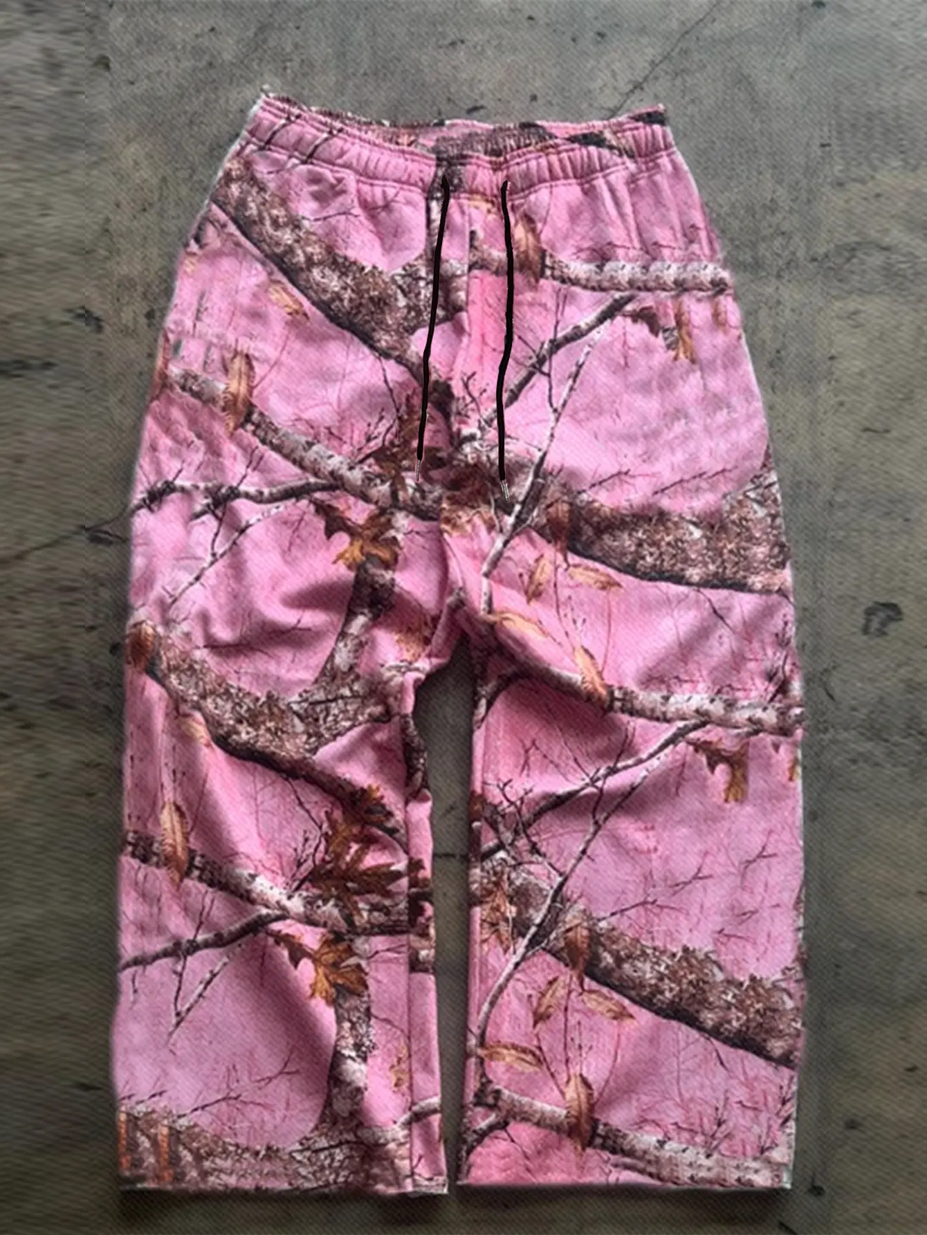 Graphic Straight Leg Sweatpants Fall Loose Fit Open Bottom Y2k Casual Pants