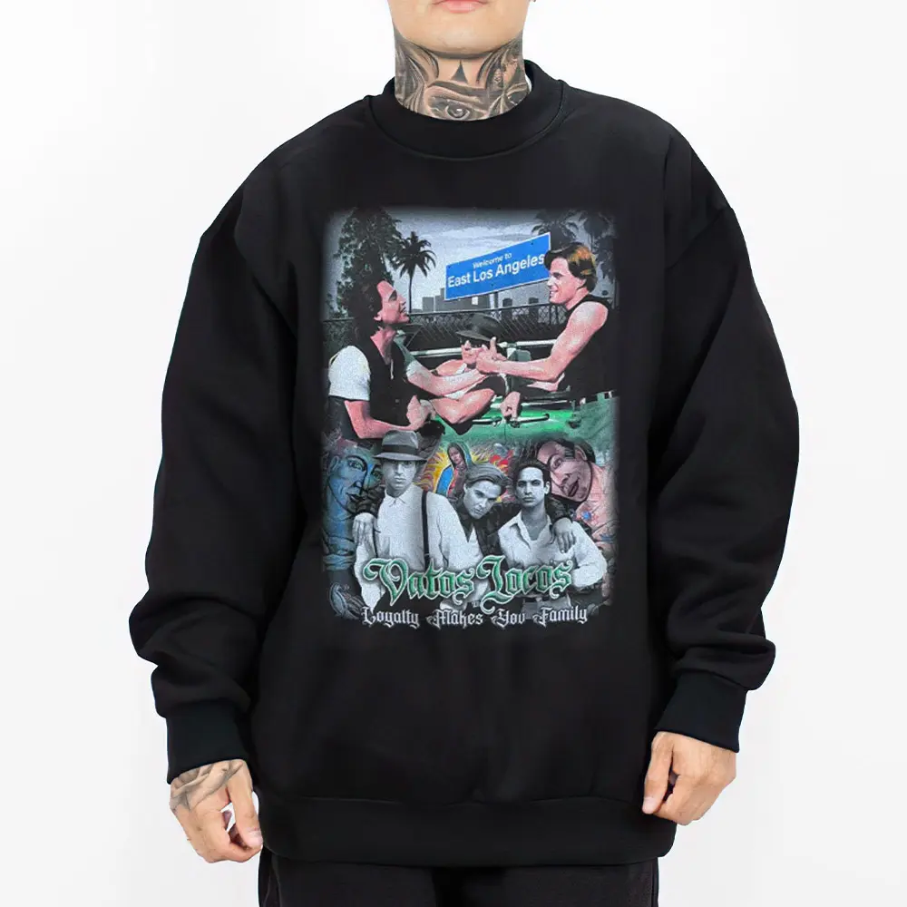 Vatos Locos Forever, Old movie, Chicano Clothing, Graphic Tee Hoodie Fabric