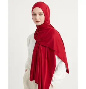 Modefa Premium Jersey Hijab Shawl - Dark Red