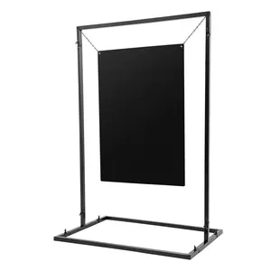 Wedding Welcome Sign Stand Square Wedding Backdrop Stand 3.6FT Tall , Floor Sign Holder Metal Flower Display Frame Wedding Sign Floral Ceremony Decorations for Wedding Birthday Parties, Black Banners Painting