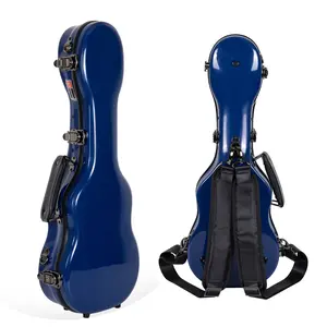 Crossrock Thick Padded Hardshell Fiberglass Navy Blue Concert Ukulele Case