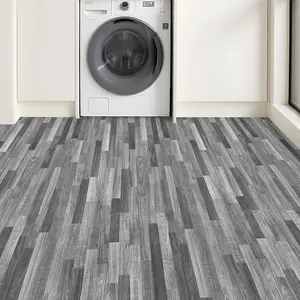 Self-Adhesive PVC Floor Wallpaper Roll, Wood Grain Pattern, 40x100cm, Ideal for Stairs Bathroom Living Room Bedroom Balcony Renovation, Self Adhesive Tile