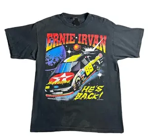 Vintage 90s Nascar Ernie Irvan Rocket Man 2-sided T Shirt