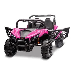 GARVEE 24V UTV Ride On Toy - 2 Seater Power Wheels with Remote Control, Bluetooth Music, LED Lights, Seat Belts, ASTM/CPSIA Certified, 3.1 MPH, Easy Drive for Boys and Girls