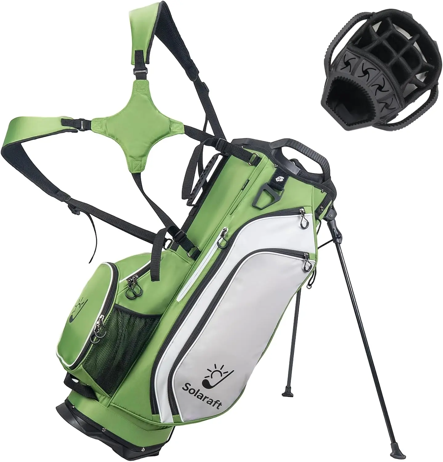 Golf Stand Bag, 15-Way Full-Length Dividers, Lightweight with Stable Carbon Fiber Legs, Waterproof Golf Bag for Men Women, Golf Course & Travel Use