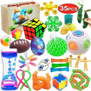 Fidget Toy Set, 35 Pcs Sensory Toy for ADD, OCD, Autistic Children, Adults, Anxiety Autism to Stress Relief and Anti Anxiety with Motion Timer, Perfect for Classroom Reward with Gift Box