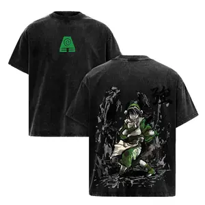 Vintage Toph Beifong Graphic Tee-Avatar The Last Airbender Earth Kingdom Oversized Acid Wash T-Shirt for Men & Women | 90s Graphic American Casual Short Sleeve Tee|Premium Soft Cotton Classic Unisex T-Shirt for Daily,Gym & Streetwear Anime Washing T-Shirt