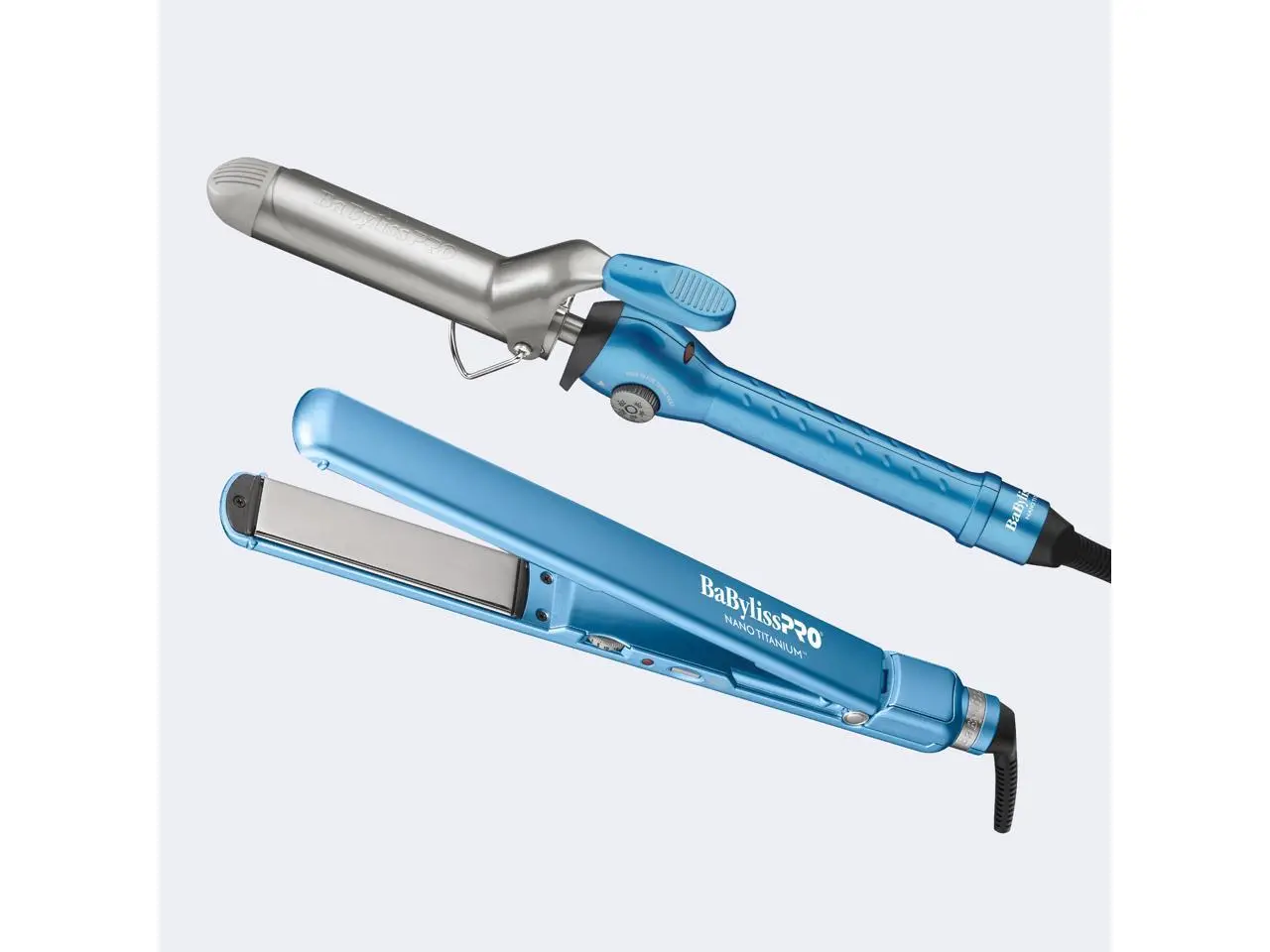 BaBylissPRO® Nano Titanium™ 1¼" Spring Curl Iron & 1" Ultra-Thin Flat Iron Prepack, BNTPP95