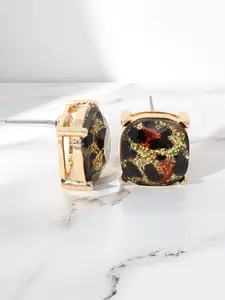 Leopard Square Stud Earrings