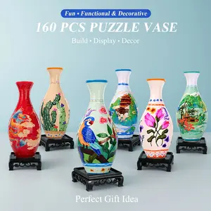 3D Puzzle Vase for Adults, 160-Piece Flower Vase Puzzle, Unique Gift for Mom, Teachers & New Homeowners, Home Decor & Real Flower Vase