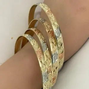 14k Gold Plated tricolor Bangle