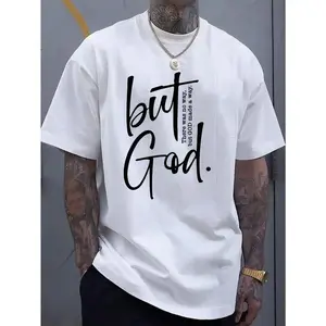 Unisex "But God" Graphic T-Shirt "There Was No Way But God Made A Way" Bible Verse Design Soft Cotton Short Sleeve Crew Neck Top Christian Streetwear Casual Tee For Faith Believers & Religious Gifts