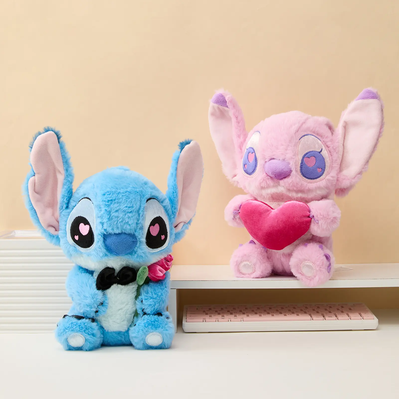 Miniso Disney Stitch Series - No. 10 Valentine's Day Sitting Plush, Cute and Adorable Children's Holiday Gift